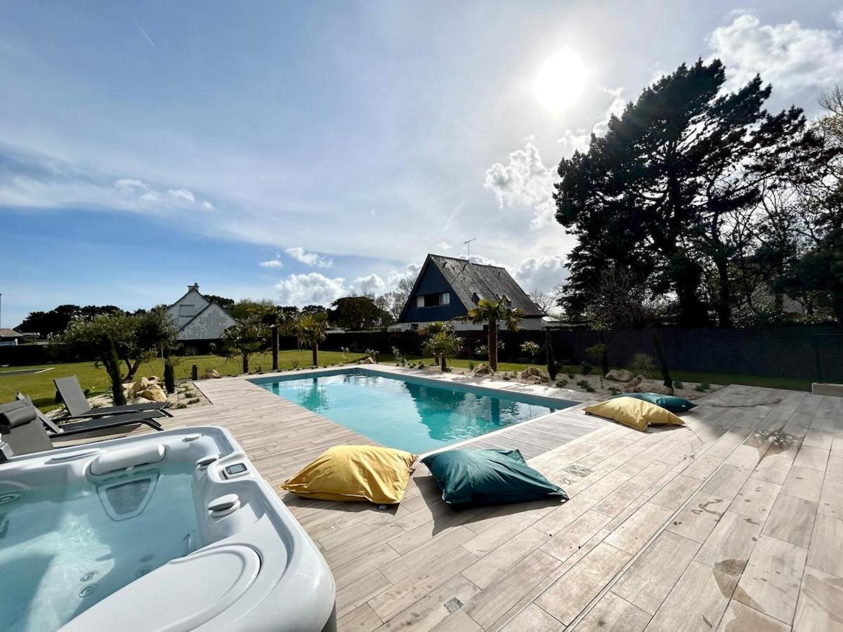 Superbe Villa Tout Confort Avec Piscine Chauffee Er Couverte Et Spa A 2 Pas De La Plage Фуенан Екстер'єр фото